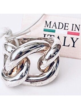 NWT Gorgeous 7 Mia Fiore Sterling Silver 925 Pleated bronze Thick Knot Link Ring